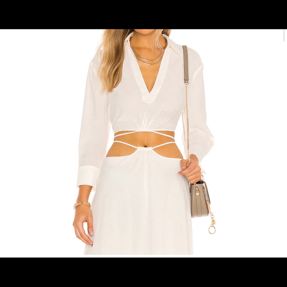 Jonathan Simkhai mazzy White Cutout Wrap Crop Top